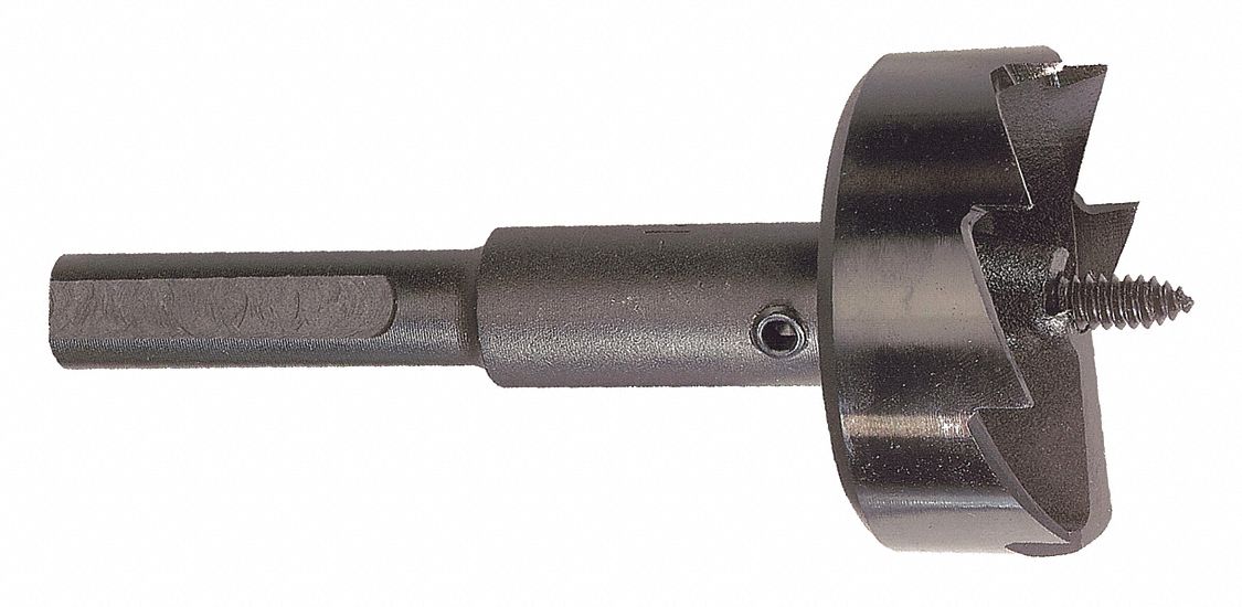 BOSCH Self Feed Drill Bit, Carbon Steel, 2 in, Hex 44H584SF2121