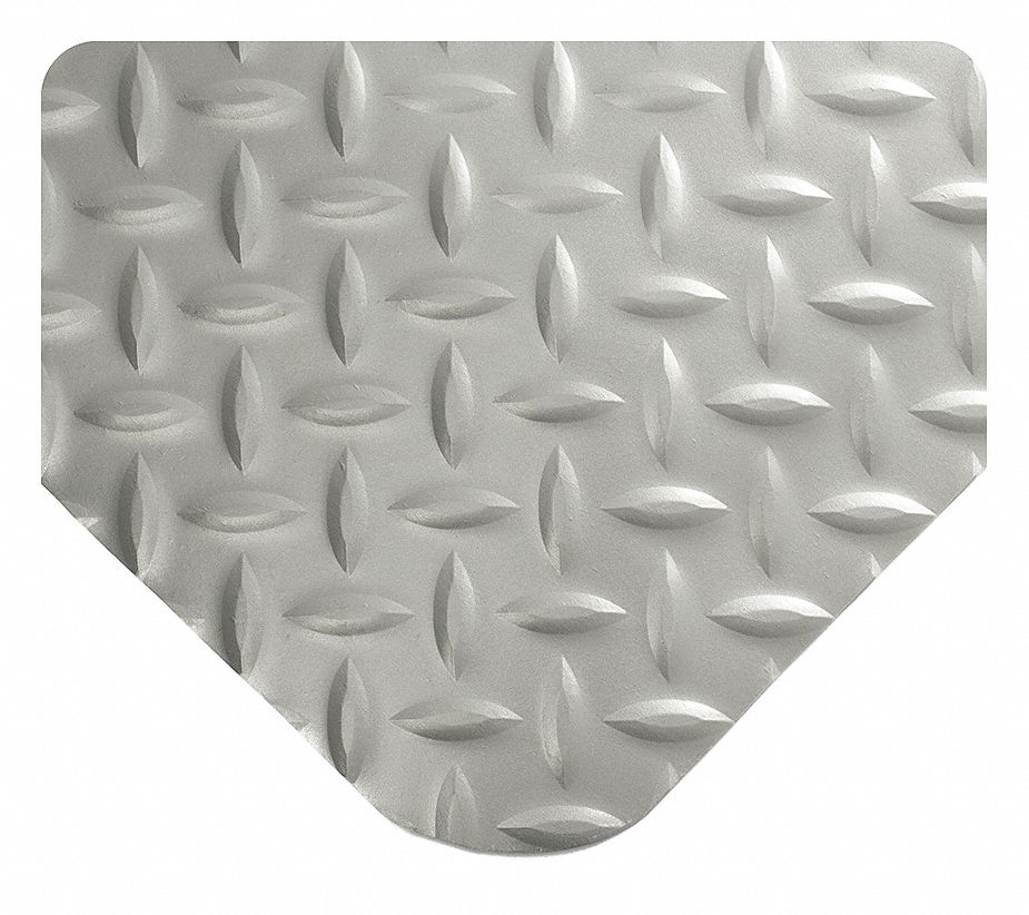 Wearwell Diamond-Plate SpongeCote Mat – Ultra Soft Anti-Fatigue Mat, 3’x20’x15/16” Thick, Black | For Dry Work Areas