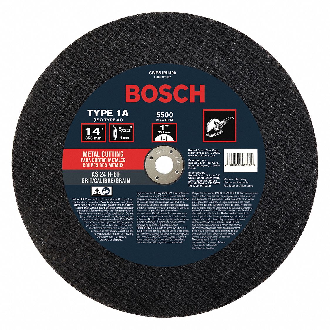 44J210 - 14x11810x20mmHSPortableC/OWheelA24R - Only Shipped in Quantities of 10
