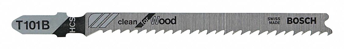 BOSCH JIGSAW BLADE, CARBON STEEL, 4X0.28X0.06 IN, T-SHANK, 10 TPI