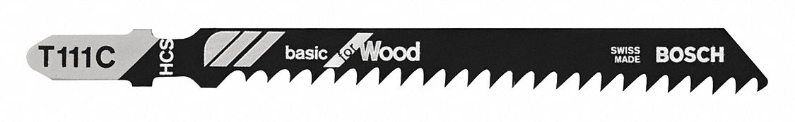 Jigsaw Blade: 8, 4 in Blade Lg, Bi-Metal, High Carbon Steel, T Shank, Wood, 1 Pieces, 3 PK