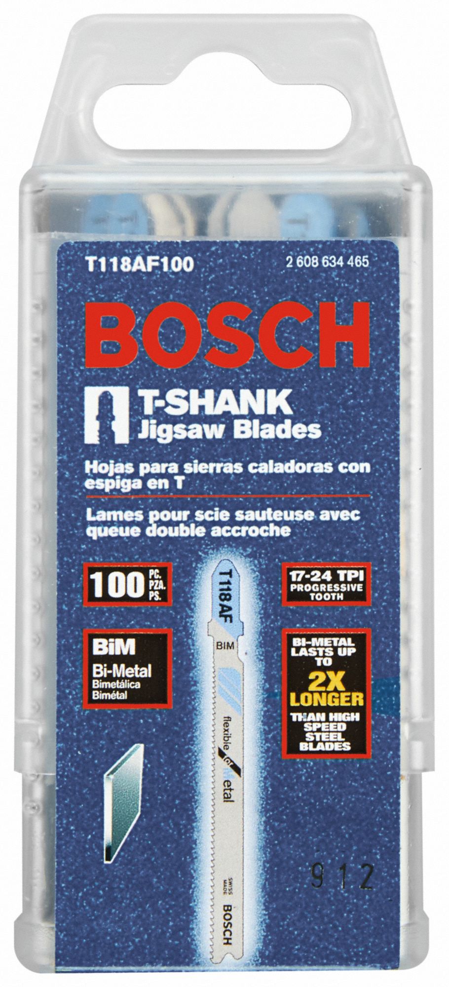 BOSCH Jig Saw Blade 17/24, 3 5/8 in Blade Lg, Metal, Flex for Curved