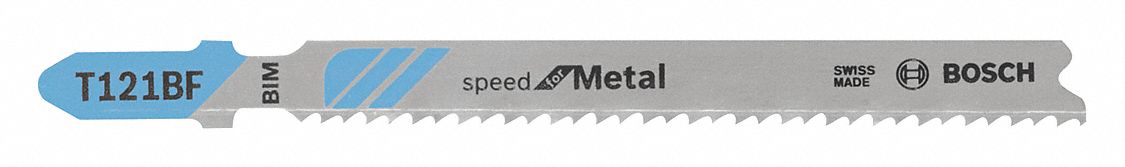 Jigsaw Blade: 12, 3 5/8 in Blade Lg, Bi-Metal, Bi-Metal, T Shank, 1 Pieces, Thin Metal, 3 PK