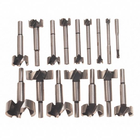 BOSCH Forstner Drill Bit Set 3/8 in Shank Dia, QuickChange Hex Shank
