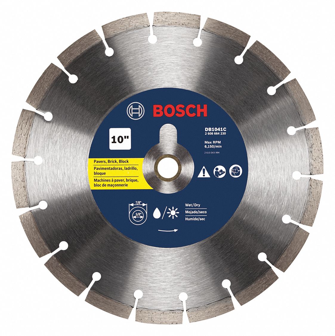 BOSCH Masonry Saws, Diamond Saw Blade, Block, Brick, Concrete, Stone Materials Cut, 10 in Blade