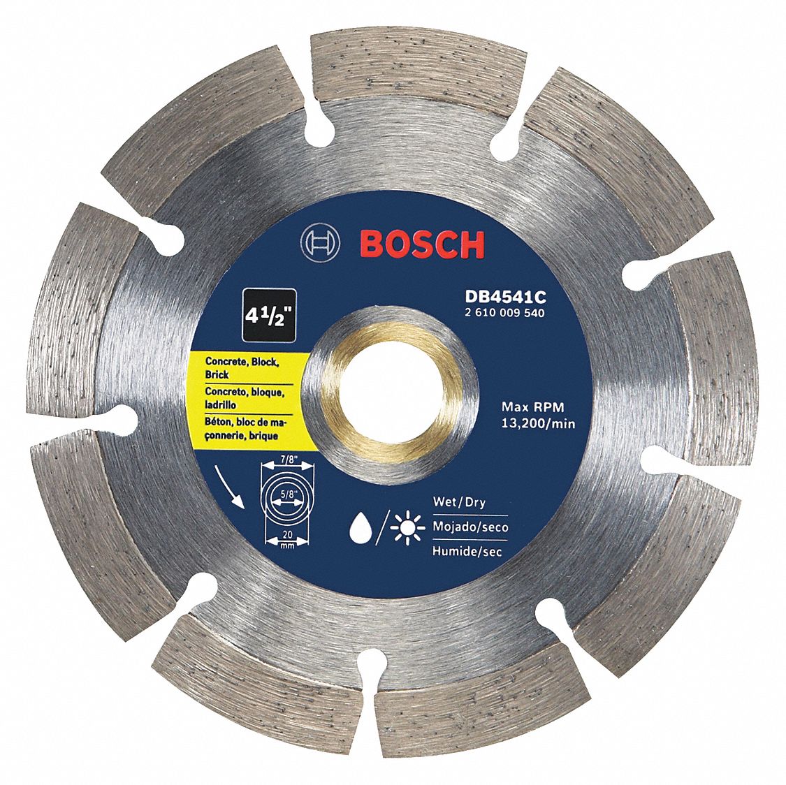 BOSCH DIAMOND SAW BLADE SEGMENTED 4 IN DIA IN WET DRY