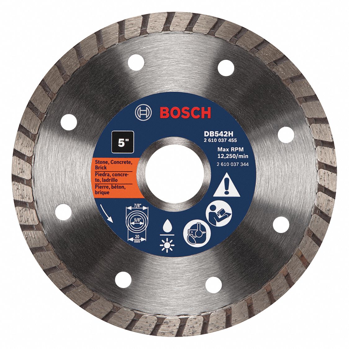 BOSCH DIAMOND SAW BLADE TURBO 5 IN DIA IN BEST WET DRY