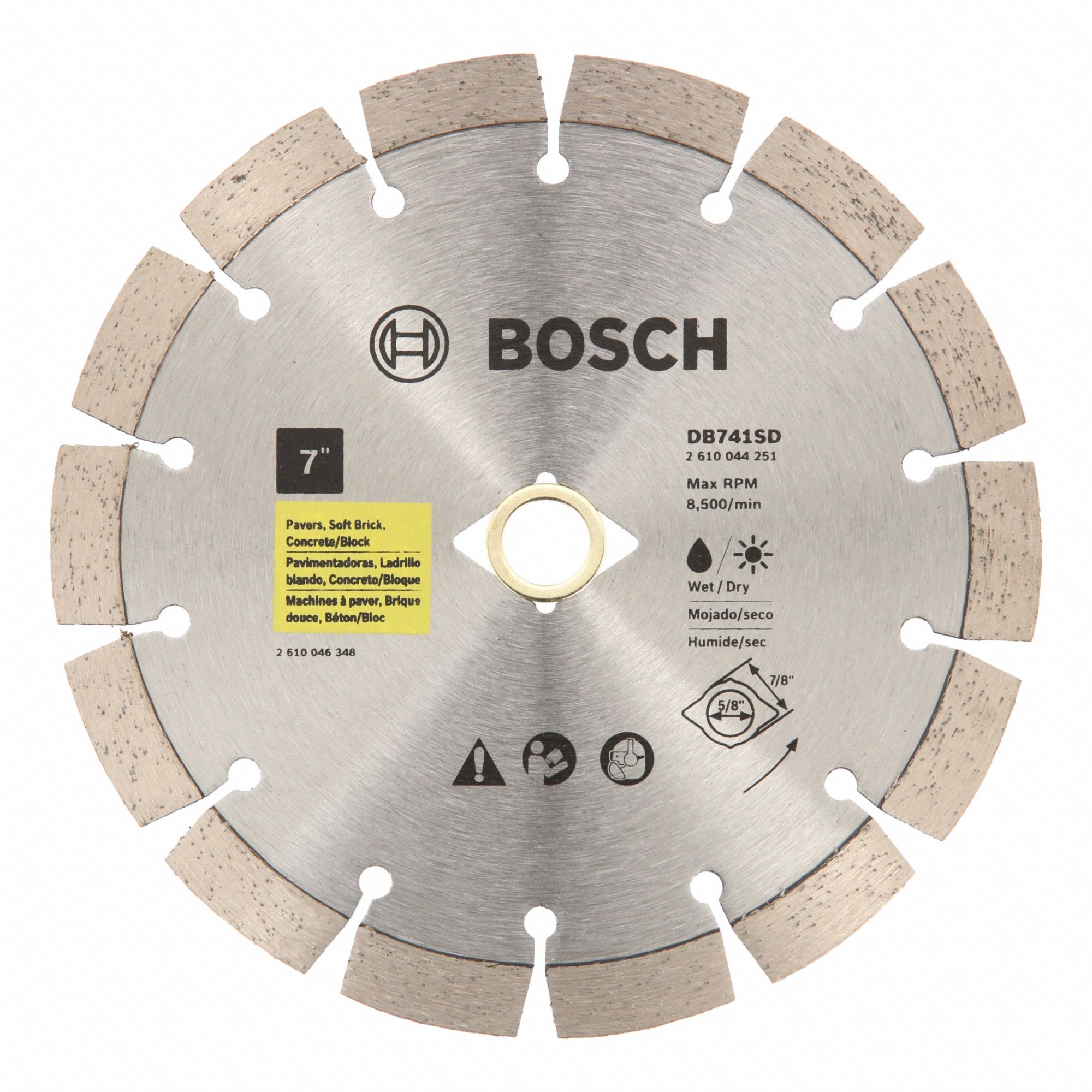 Diamond Saw Blade, Blade Dia. 7 in.