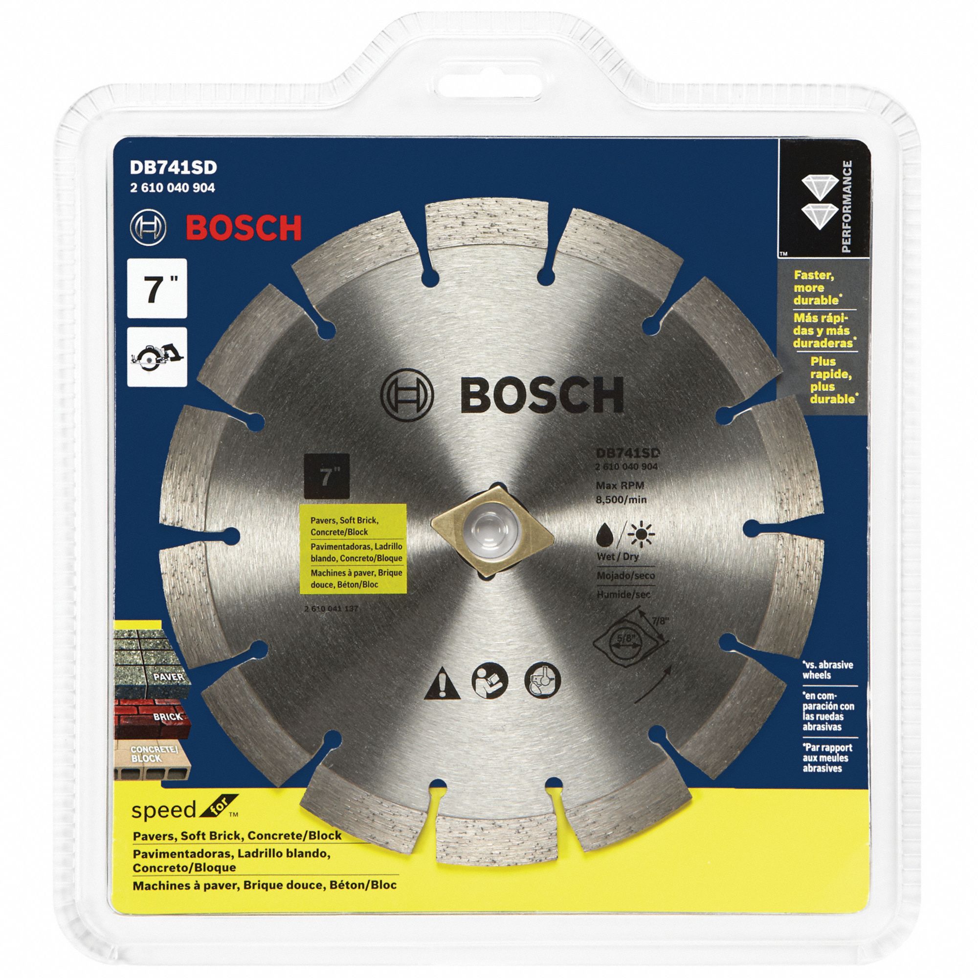BOSCH Angle Grinders, Diamond Saw Blade, Block, Concrete, Pavers, Soft