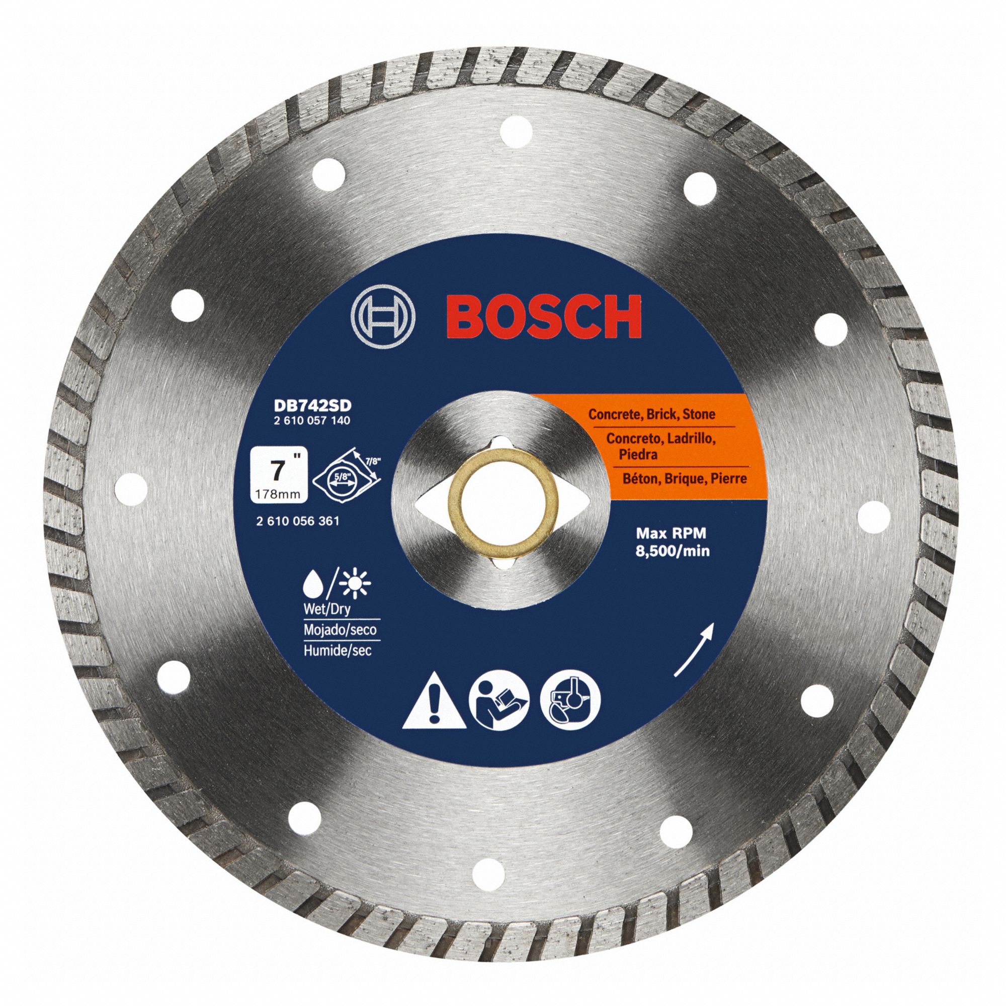 Diamond Saw Blade, Blade Dia. 7 in.