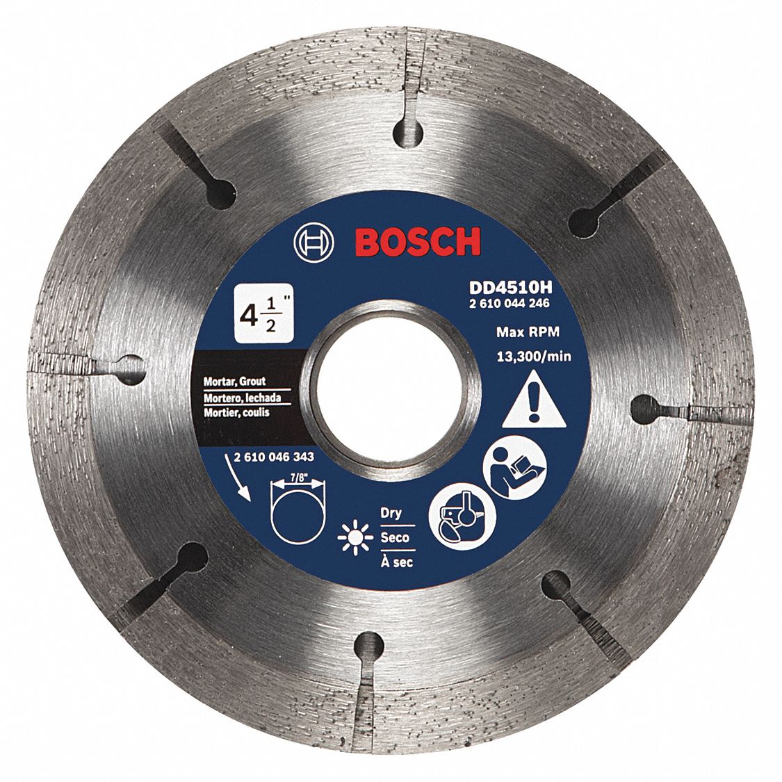 BOSCH Angle Grinders, Diamond Saw Blade, Mortar Materials Cut, 4 1/2 in