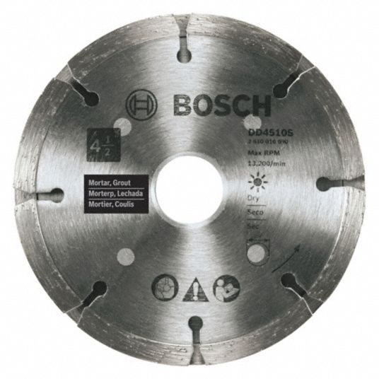 BOSCH Angle Grinders, Diamond Saw Blade, Mortar Materials Cut, 4 1/2 in