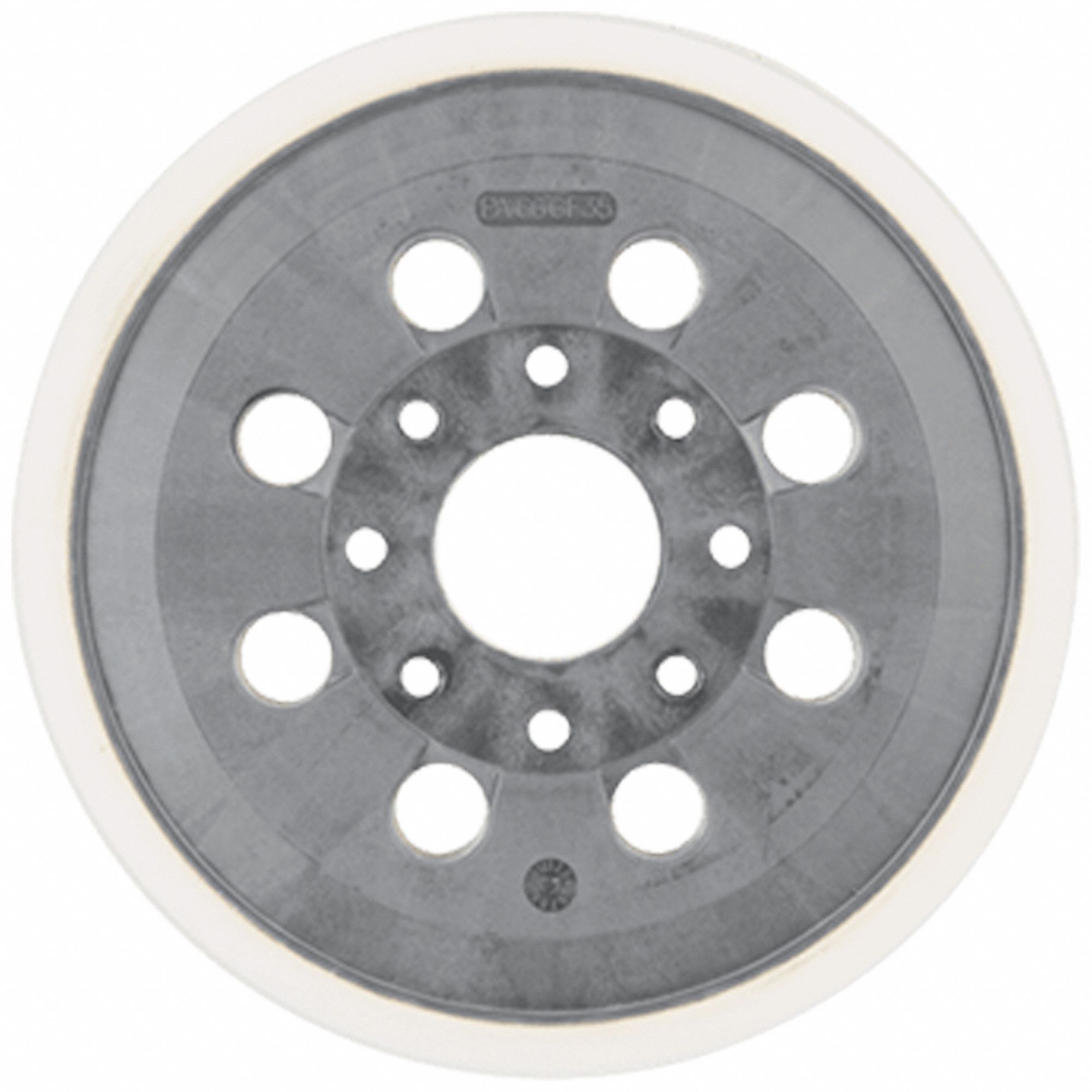 Disc Backup Pad: 5 in Wd, Round, Hook and Loop, Extra Soft, 8 Vacuum Holes, Rubber