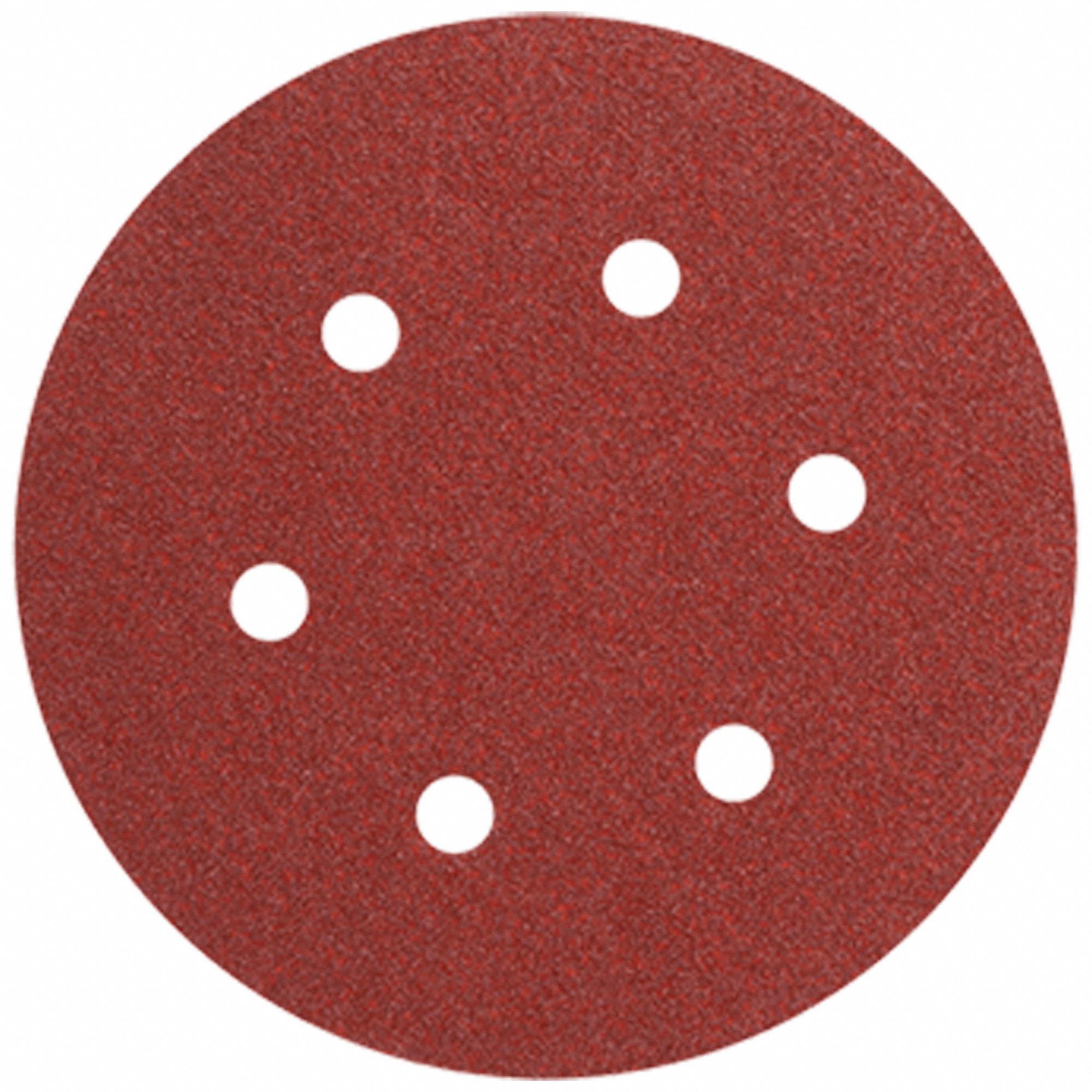 6In Sanding Disc 6-Hole Red 80 Grit, PK25