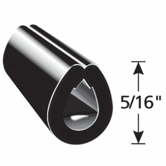 TRIM LOK INC Edge Guard Black, 5/16 In. L, 250 Ft. 44M841EGB250 Grainger