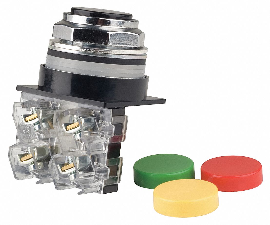 GE NonIlluminated Push Button, 30 mm, Momentary Push, Flush Button