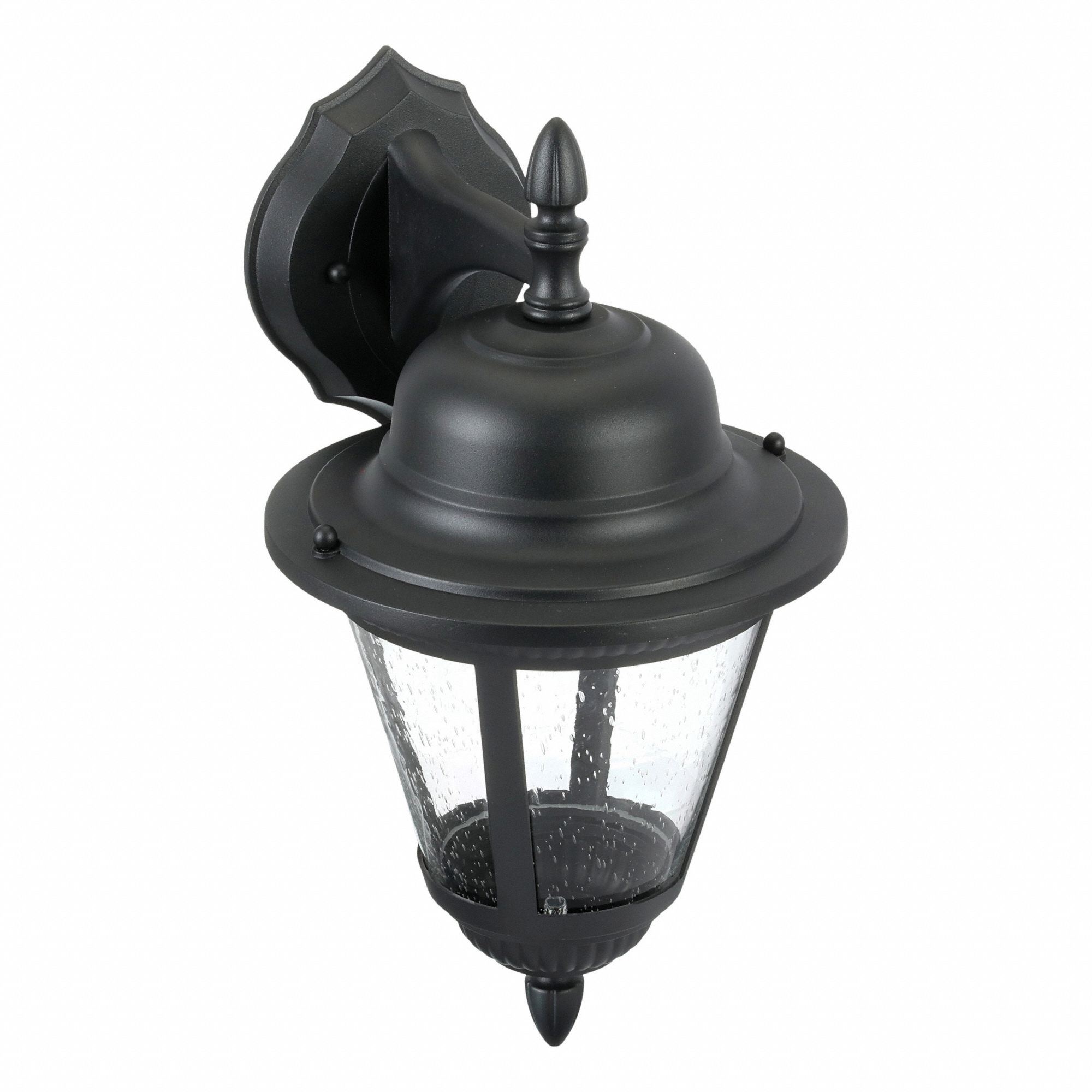 Wall Lantern: Incandescent, 100 W, 120V AC, 16 in Overall Ht, Aluminum Housing Material