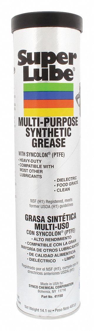 SUPER LUBE Multipurpose Grease: Multi-Purpose Synthetic Grease, 14 oz,  Cartridge, H1 Food Grade