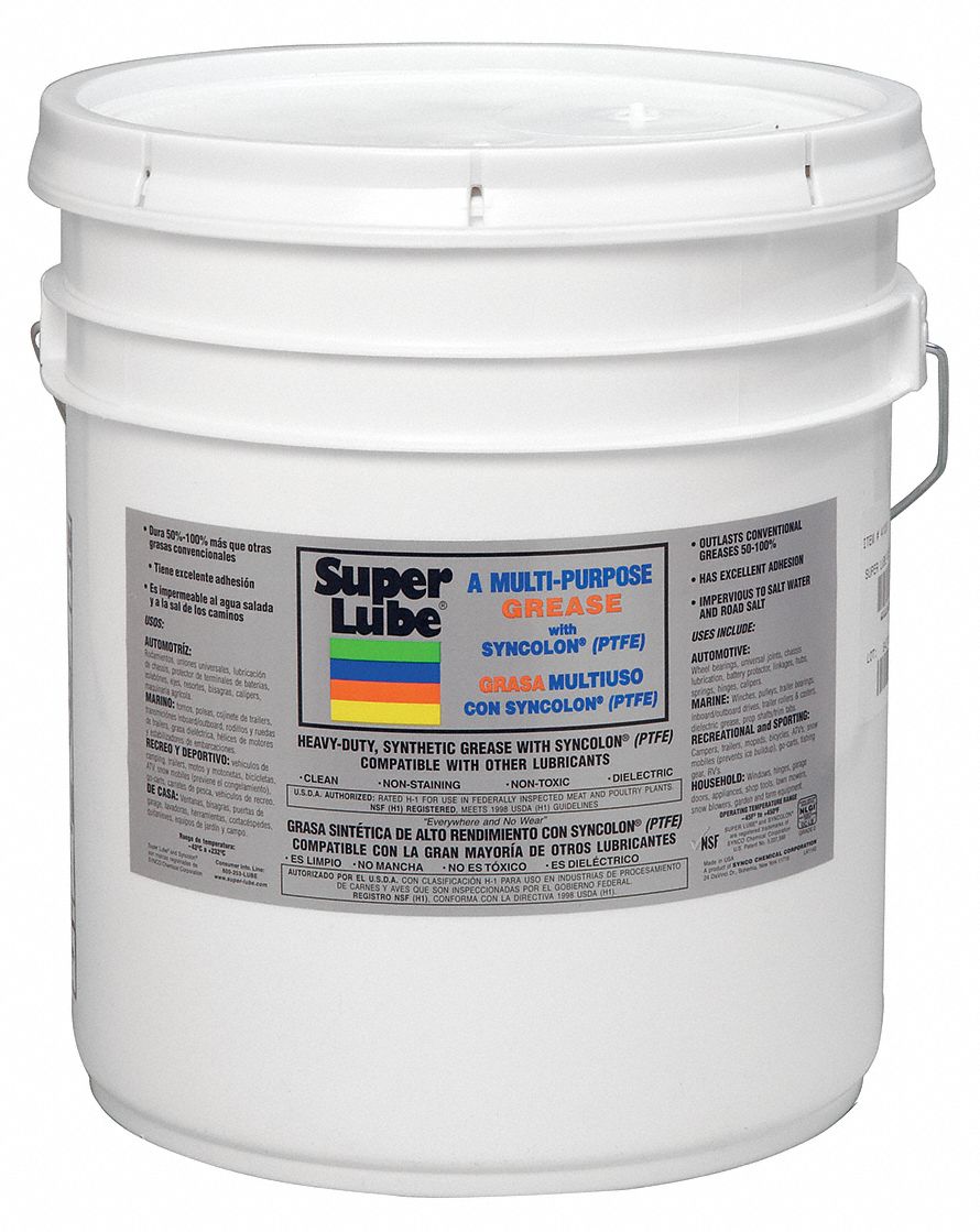 Super Lube White Ptfe Multipurpose Grease, 30 Lb., Nlgi Grade: 2 