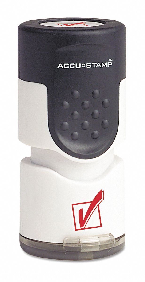 Accustamp Pre-Inked Round Stamp/Red