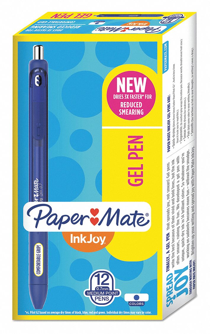 InkJoy Gel Retractable Pen,Blue,PK12 - 44NM13|1951721 - Grainger