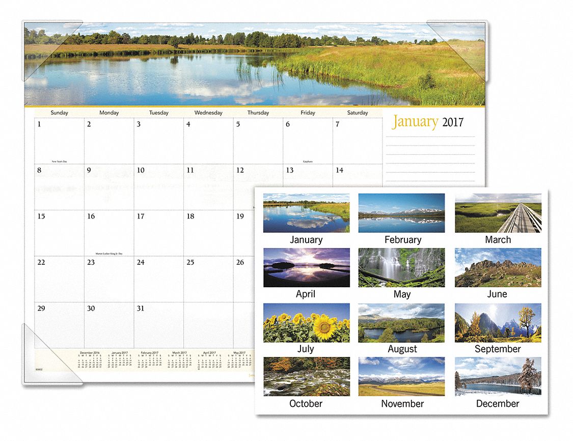 AT-A-GLANCE, Desk Calendar,Landscape,22"x17" - 44NR0389802 - Grainger