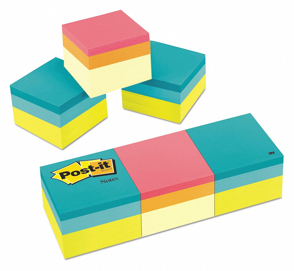 Note,Cube 2"X2",400Sheets,Ne,PK3, PK 3 Grainger