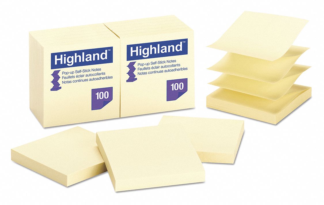 Note, 3"x3", Yellow,