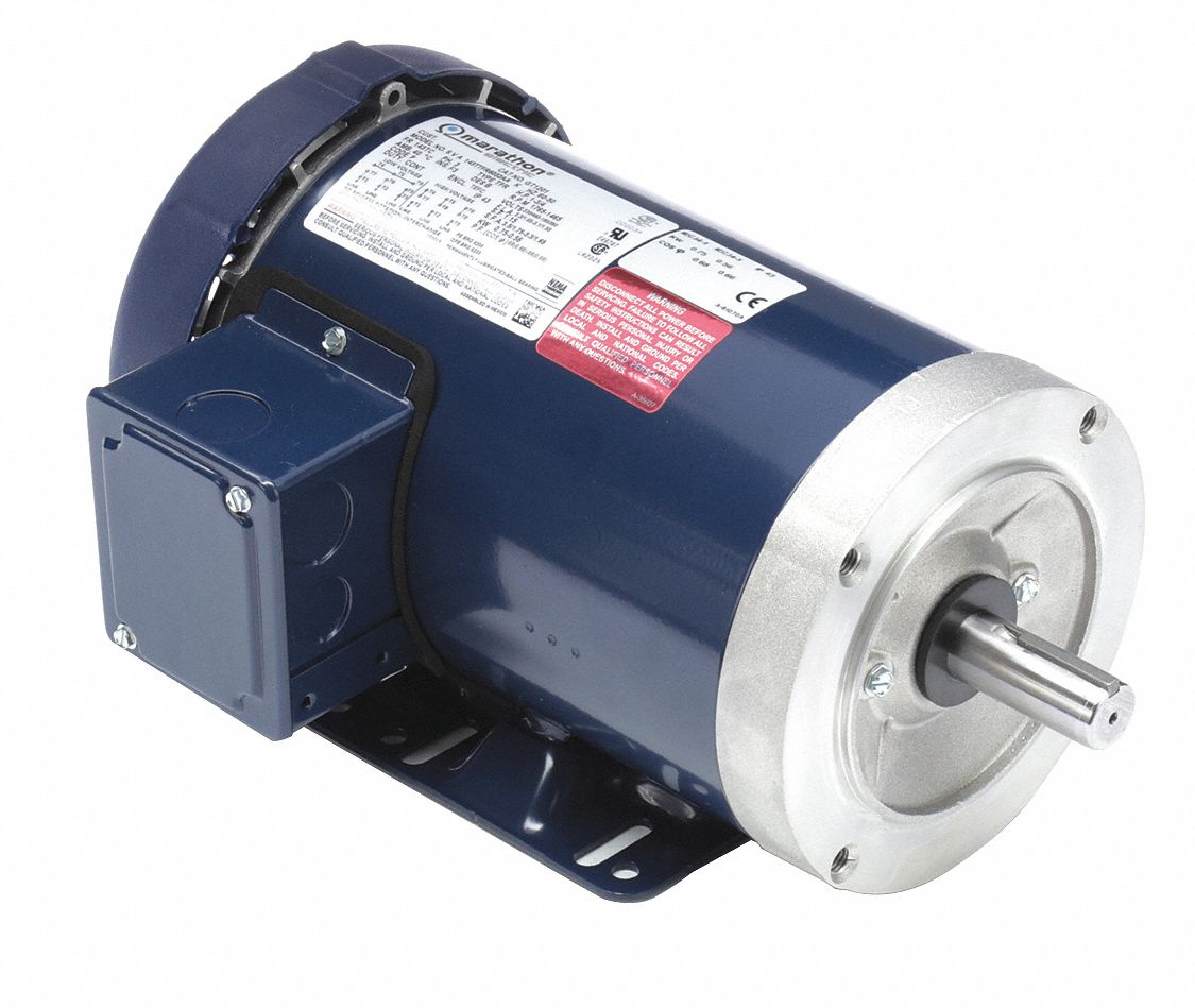 General Purpose Motor: Totally Enclosed Fan Cooled, C-Face/Rigid Base Mount, 1 HP