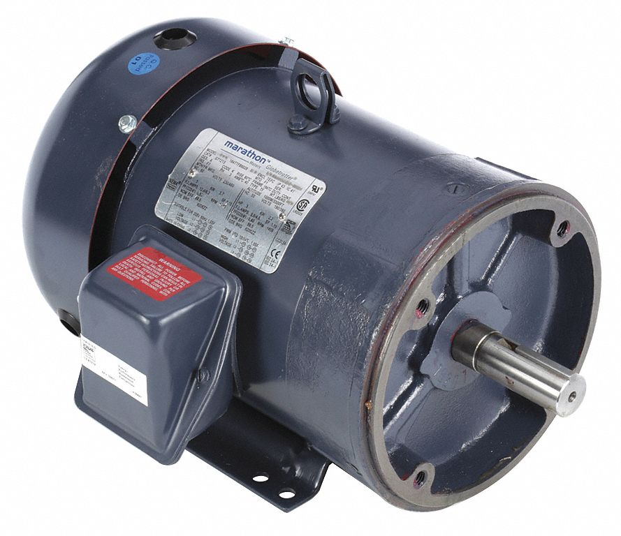 General Purpose Motor: Totally Enclosed Fan Cooled, C-Face/Rigid Base Mount, 5 HP