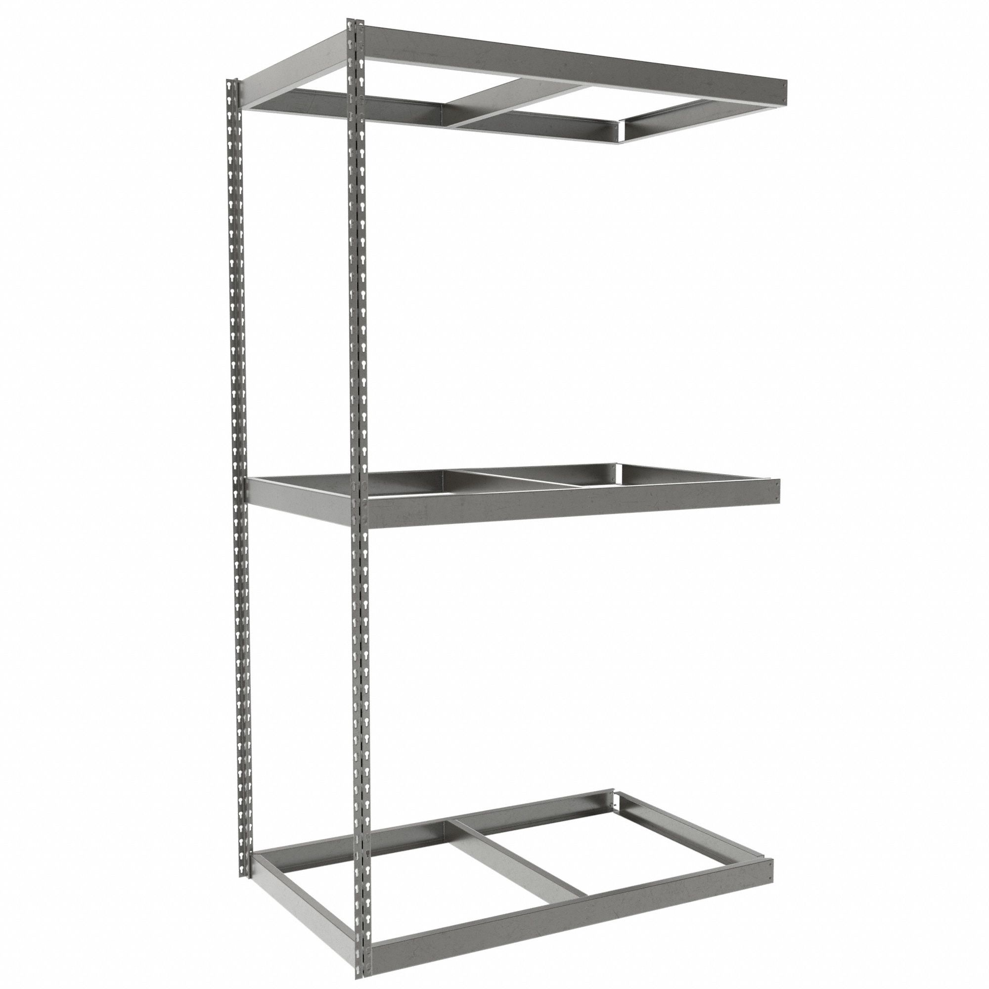 Boltless Shelving: Add-On, Heavy-Duty, 48 in x 30 in, 84 in Overall Ht, 3 Shelves