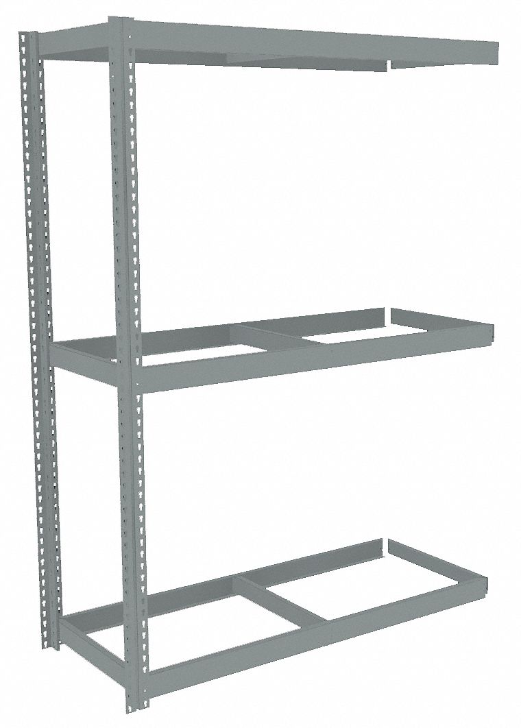 TENNSCO Boltless Shelving AddOn, HeavyDuty, 72 in x 18 in, 84 in Overall Ht, 3 Shelves