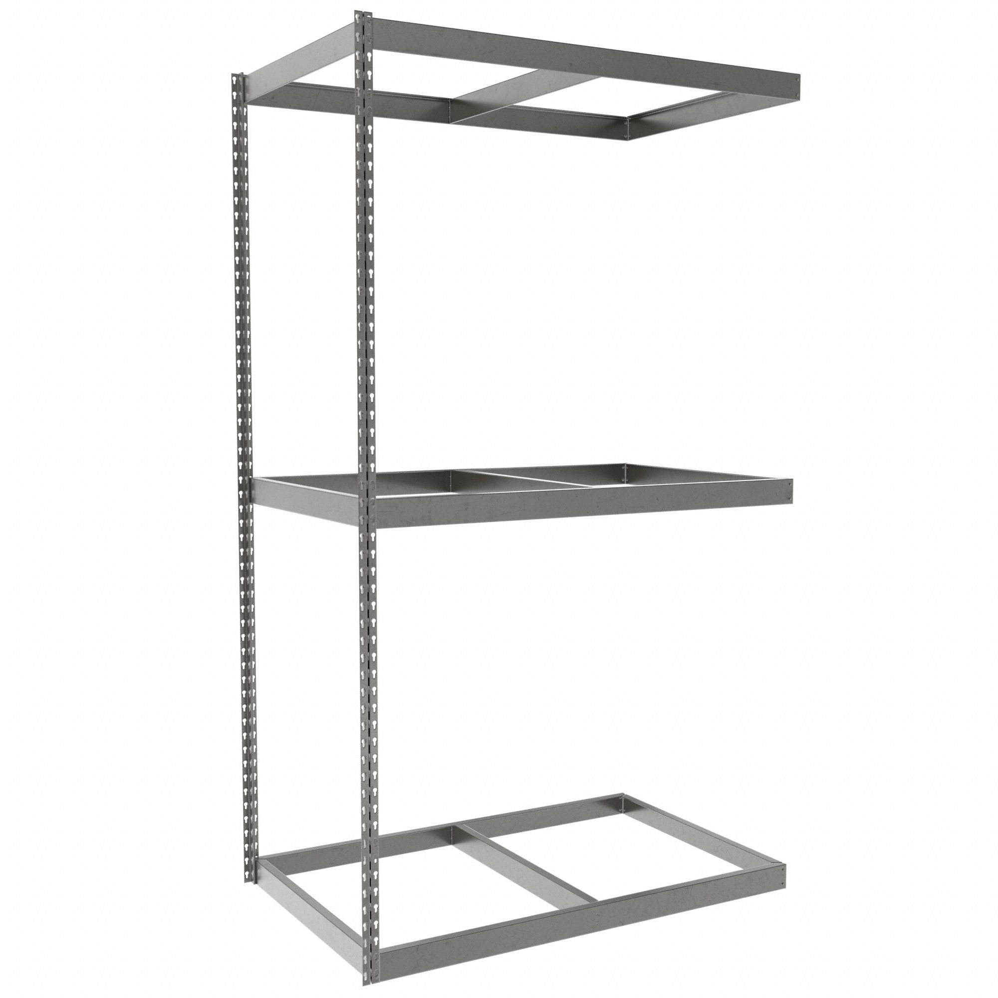 Boltless Shelving: Add-On, Heavy-Duty, 48 in x 30 in, 84 in Overall Ht, 3 Shelves