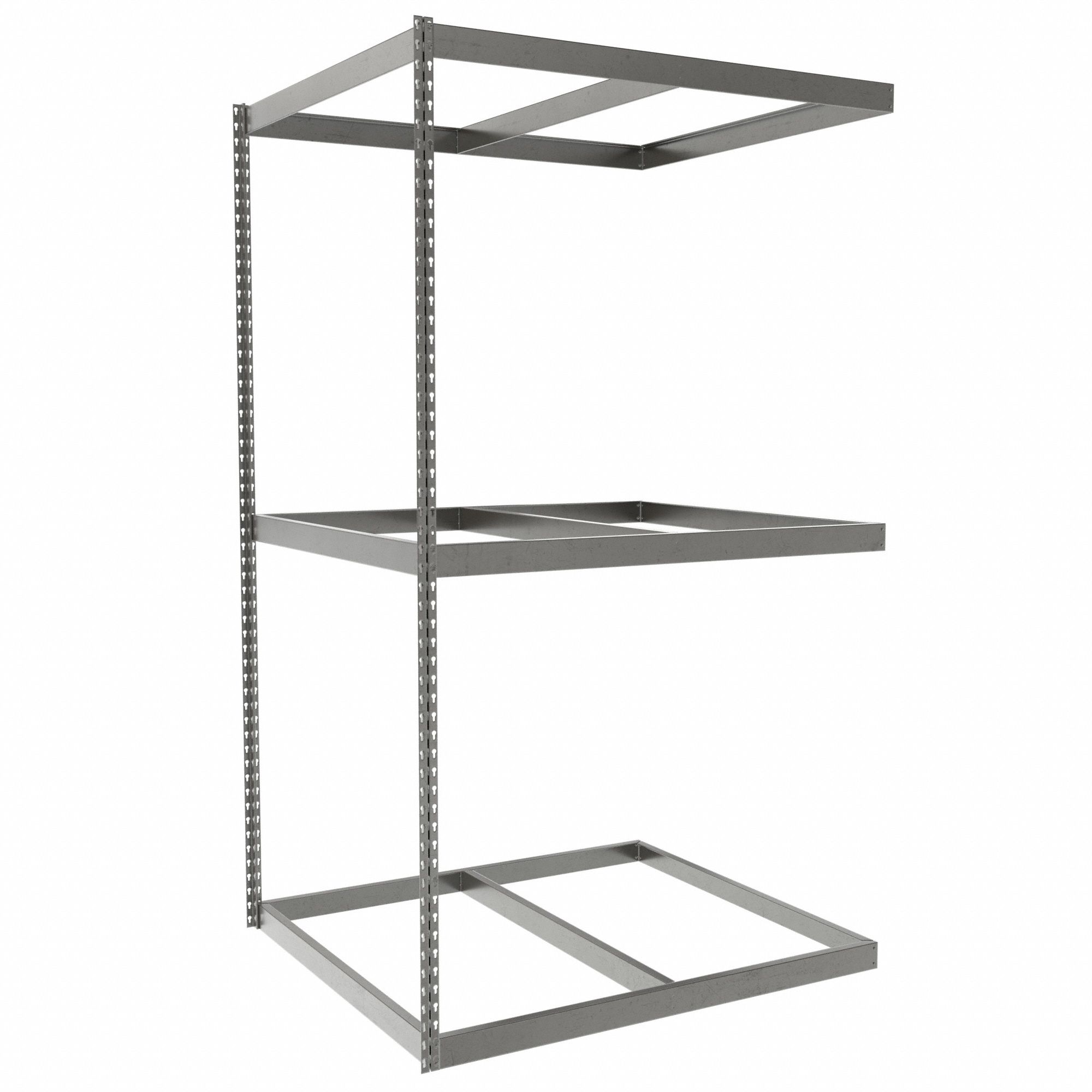 Boltless Shelving: Add-On, Heavy-Duty, 48 in x 42 in, 84 in Overall Ht, 3 Shelves