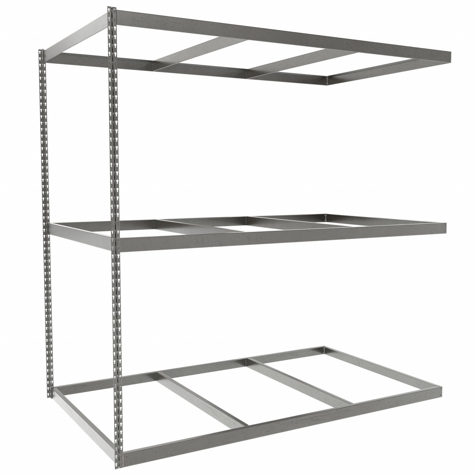 Boltless Shelving: Add-On, Heavy-Duty, 84 in x 48 in, 84 in Overall Ht, 3 Shelves