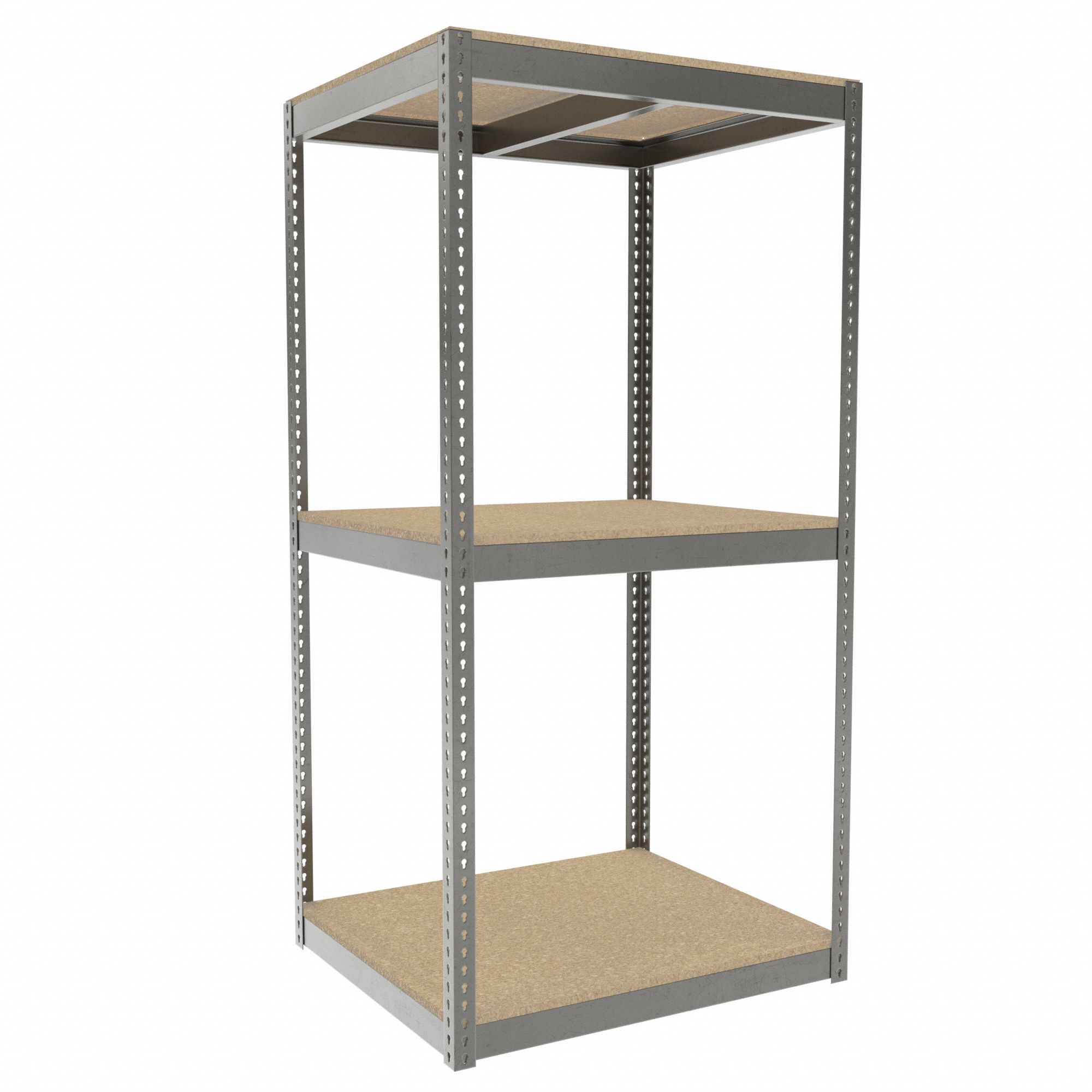 Boltless Shelving: Starter, Heavy-Duty, 42 in x 36 in, 84 in Overall Ht, 3 Shelves, Open