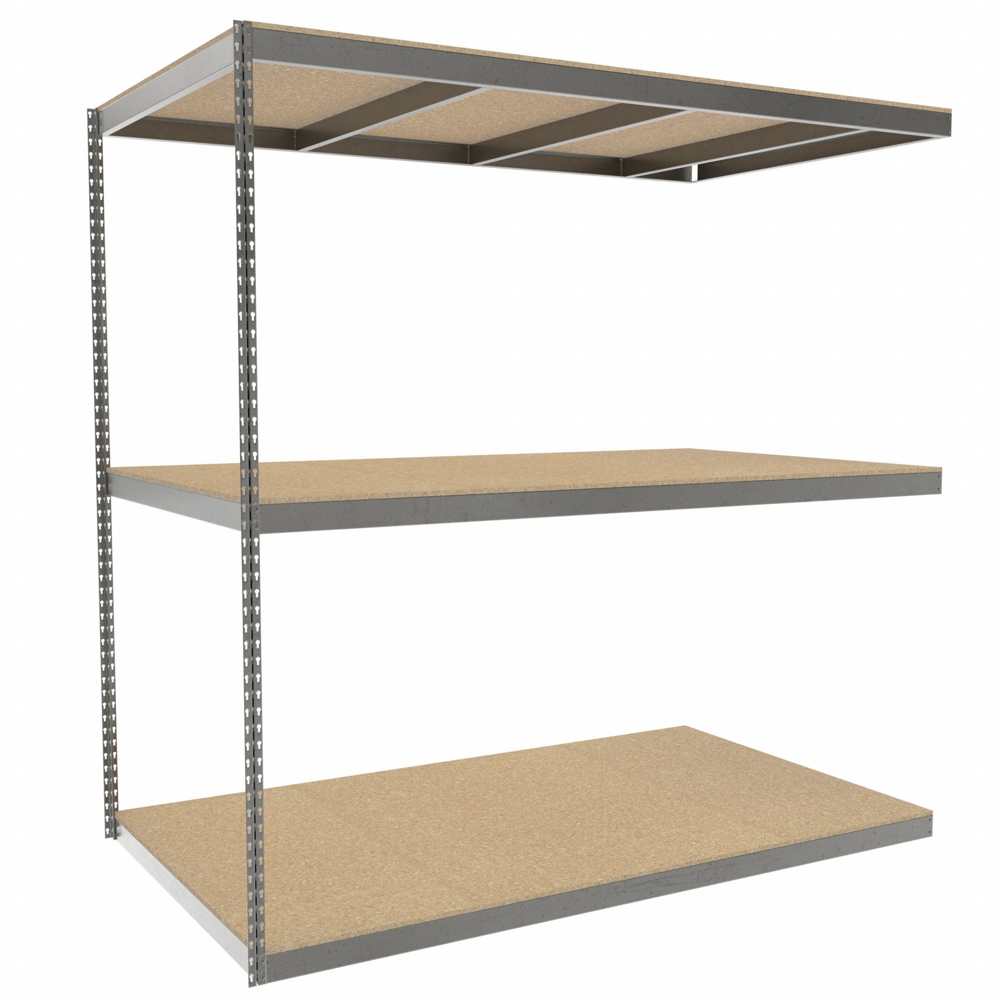 Boltless Shelving: Add-On, Heavy-Duty, 84 in x 48 in, 84 in Overall Ht, 3 Shelves