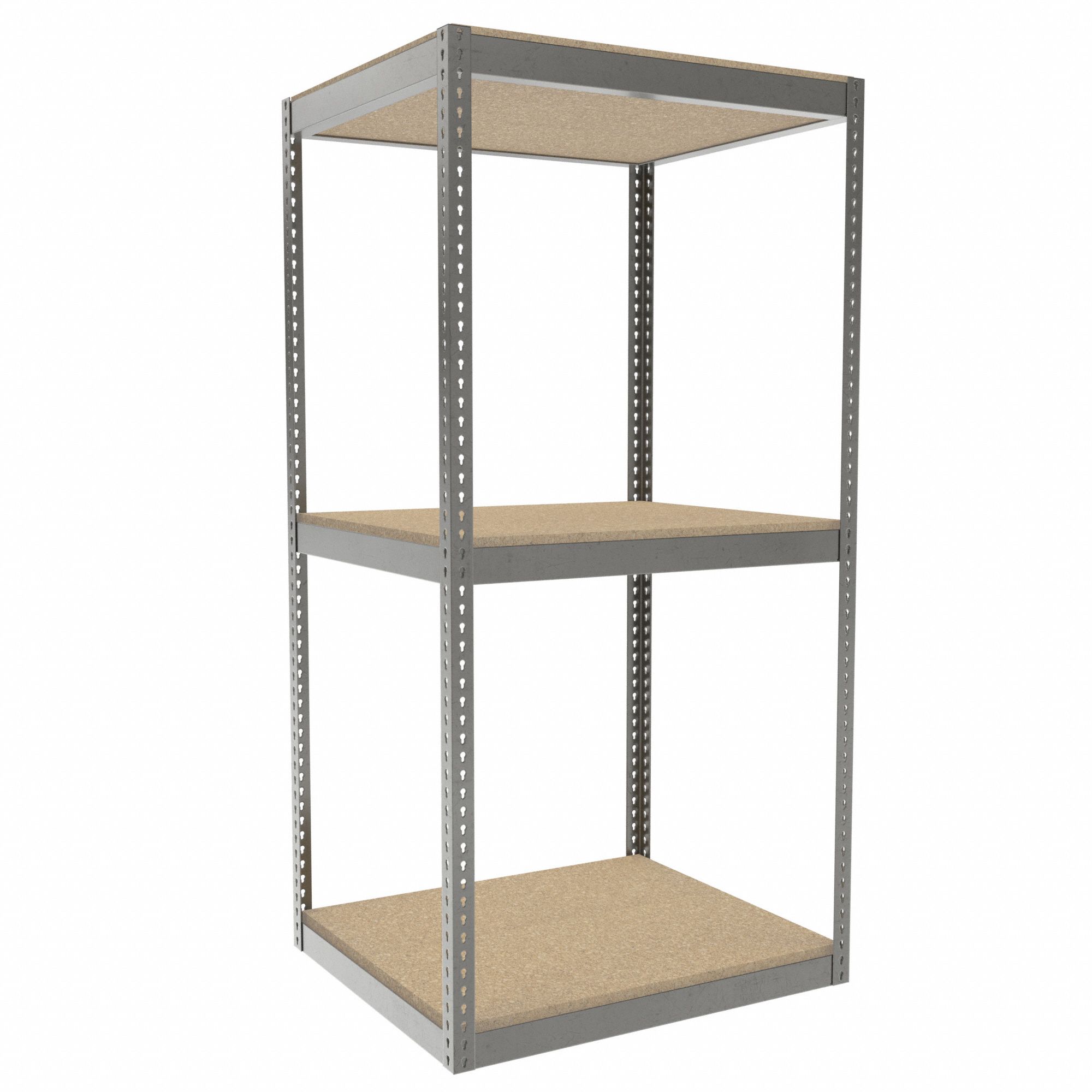 Boltless Shelving: Starter, Heavy-Duty, 42 in x 36 in, 84 in Overall Ht, 3 Shelves, Open