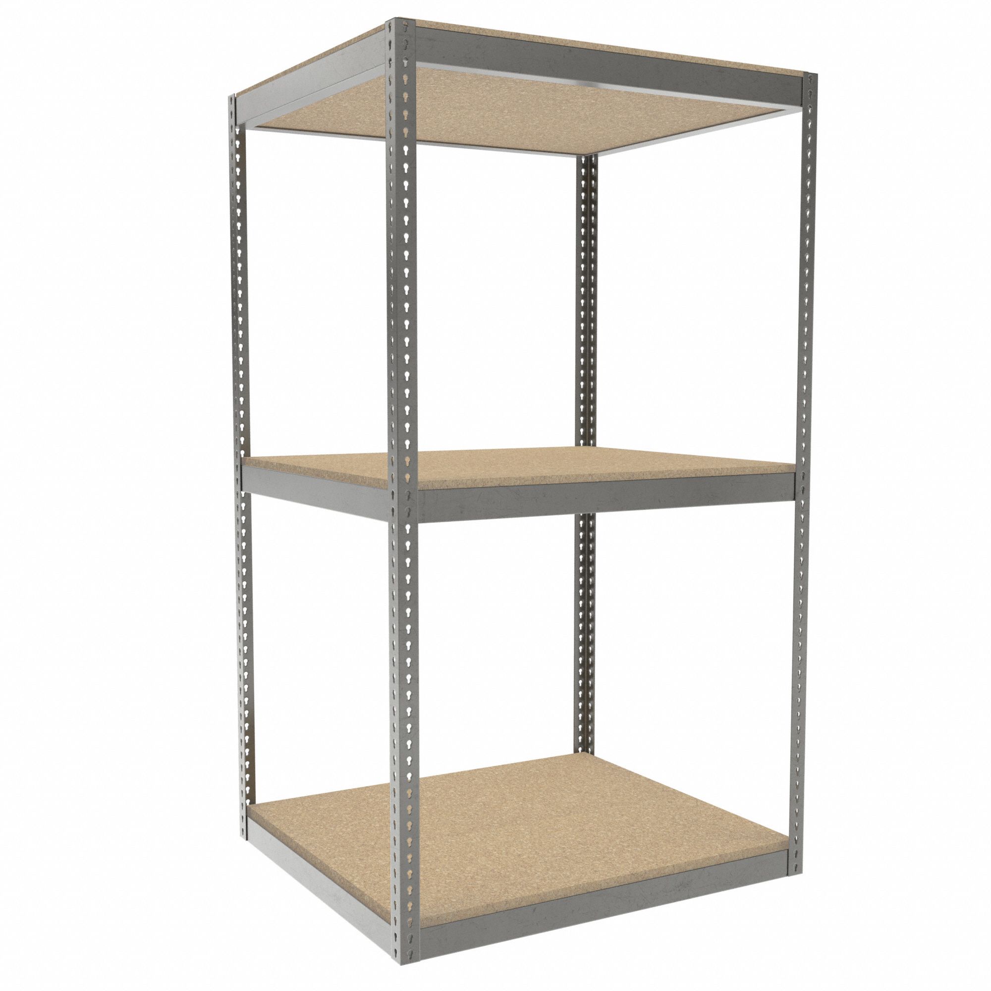 Boltless Shelving: Starter, Heavy-Duty, 48 in x 42 in, 84 in Overall Ht, 3 Shelves, Open