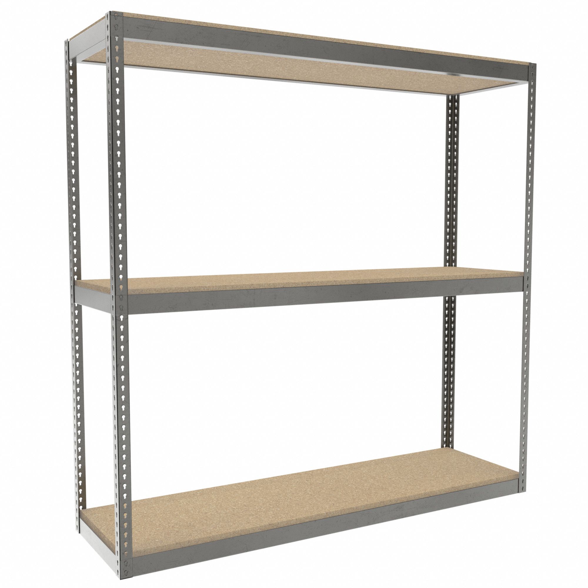 Boltless Shelving: Starter, Heavy-Duty, 84 in x 24 in, 84 in Overall Ht, 3 Shelves, Open
