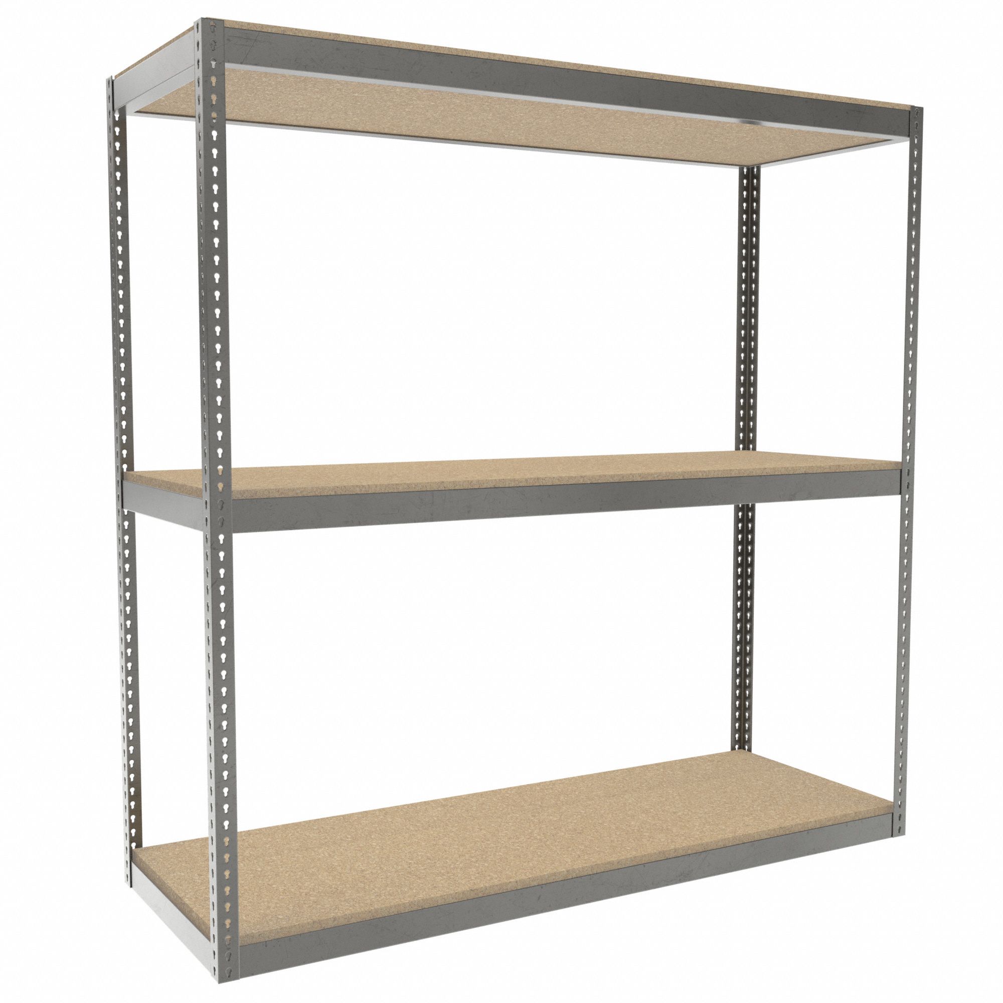 Boltless Shelving: Starter, Heavy-Duty, 84 in x 30 in, 84 in Overall Ht, 3 Shelves, Open