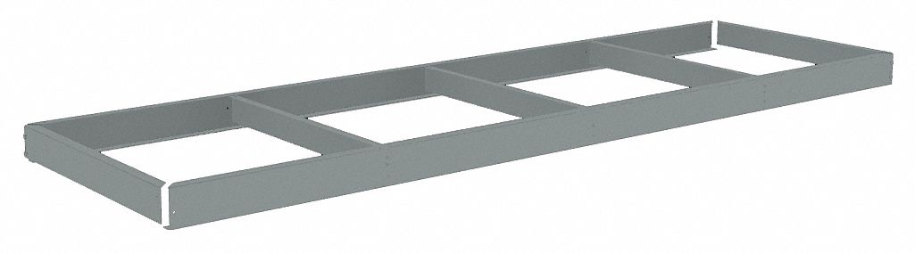 Shelf: 96 in   x 18 in, 1, 600 lb Load Capacity, Gray, Shelf
