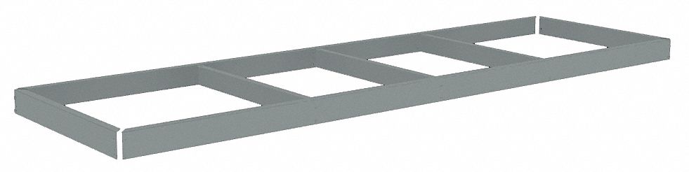 Shelf: 96 in   x 18 in, 1, 250 lb Load Capacity, Gray, Shelf