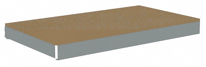 Shelf: 48 in   x 18 in, 2, 500 lb Load Capacity, Particleboard, Gray, Shelf