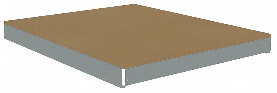Shelf: 48 in   x 30 in, 2, 500 lb Load Capacity, Particleboard, Gray, Shelf