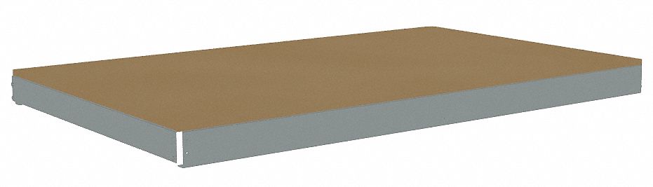 Shelf: 72 in   x 30 in, 2, 000 lb Load Capacity, Particleboard, Gray, Shelf