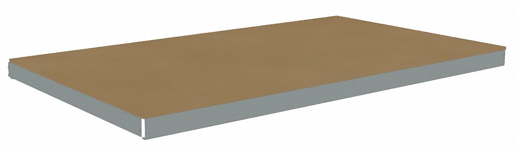Shelf: 84 in   x 42 in, 1, 750 lb Load Capacity, Particleboard, Gray, Shelf