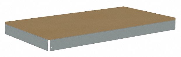 Shelf: 48 in   x 18 in, 2, 250 lb Load Capacity, Particleboard, Gray, Shelf