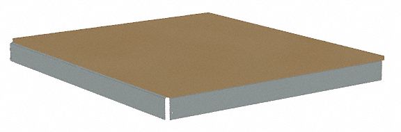 Shelf: 48 in   x 30 in, 2, 250 lb Load Capacity, Particleboard, Gray, Shelf