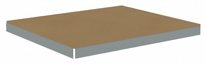 Shelf: 48 in   x 42 in, 2, 250 lb Load Capacity, Particleboard, Gray, Shelf